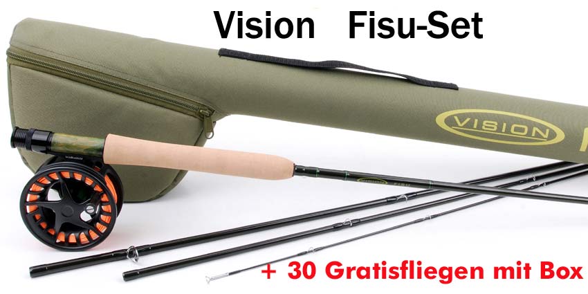 Fisu Fliegenfischer-Set mit 30 Gratisfliegen