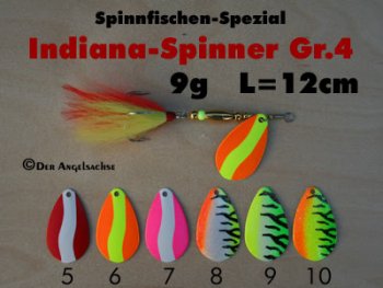 Indien-Bucktail-Spinner Gr.4  8.5g ( 6 Farben zur Auswahl)