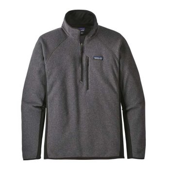 Patagonia Mens Performance Better Sweater 1/4-Zip Fleece  Forge Grey w/Black