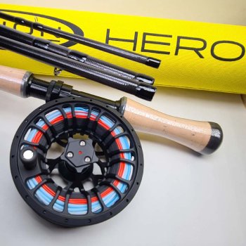 Vision Hero Salmon Outfit    Das Lachsfliegenfischer-Set + 5 Gratis-Lachs-Fliegen mit Fliegenbox  Sonderpreis, nur für kurze Zeit!