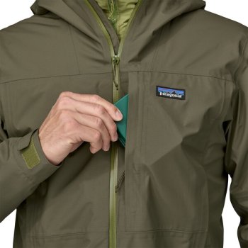 Patagonia Ms Bolder Fork Rain Jacket Basin Green   Eine zuverlässige, leichte Regenjacke zum Fliegenfischen.  Sonderpreis nur für kurze Zeit!