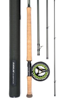 Guideline Embrace DH #8/9 13Ft Fly Fishing Salmon Combo Mit 5 fängigen Gratis-Lachs-Fliegen in einer praktischen Fliegenbox.