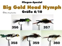 Big Gold Head Nymphs   Mittelgroße Nymphen mit 4,6mm Goldkopf-Perlen